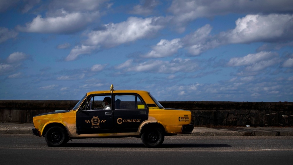 A Soviet-era Lada taxi cab in Cuba