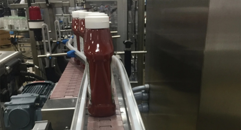 French's ketchup rolls off the line in London, Ont. in this image provided by McCormick Canada.