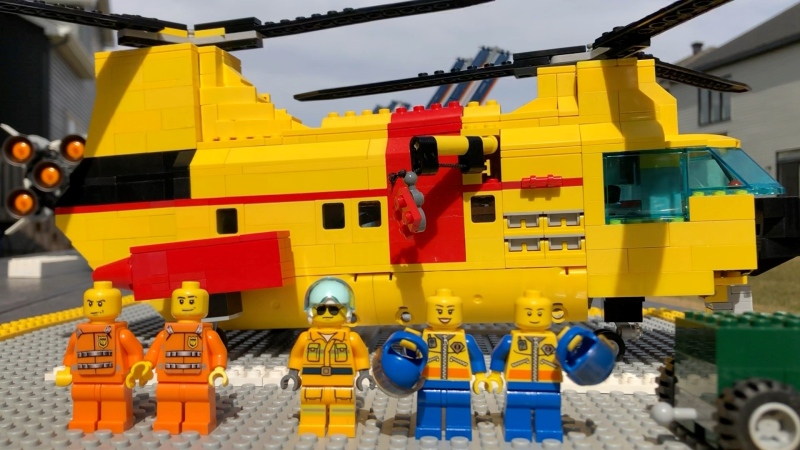 Custom LEGO CH-113 Labrador Helicopter build by the Pasieka Brothers. (Dave Charbonneau / CTV News Ottawa)