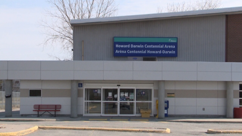 The Howard Darwin Centennial Arena on Merviale Road will be home to a COVID-19 assessment centre as of Monday, April 5, 2021. (Mike Mersereau / CTV News Ottawa)