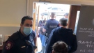 Calgary police, Alberta Health Services and Calgary bylaw services were called to respond to a religious gathering on Saturday for the purposes of ensuring Alberta's COVID-19 health guidelines were being followed. (Supplied/YouTube)