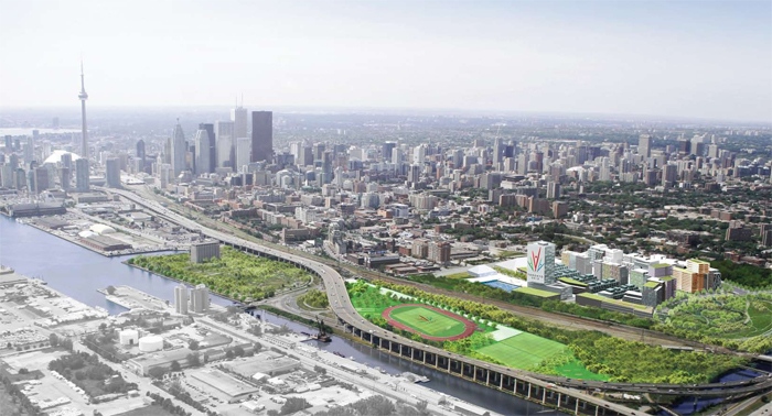 The newly-constructed Toronto 2015 Pan American Village will be located at the heart of the Games on an 80-acre site next to the Don River in Toronto's waterfront district. 
