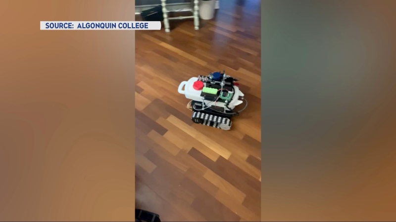 Algonquin College students have designed this self-driving robot that could de-ice a driveway or fertilize the lawn. (Photo courtesy: Algonquin College / Brady MacDonald)