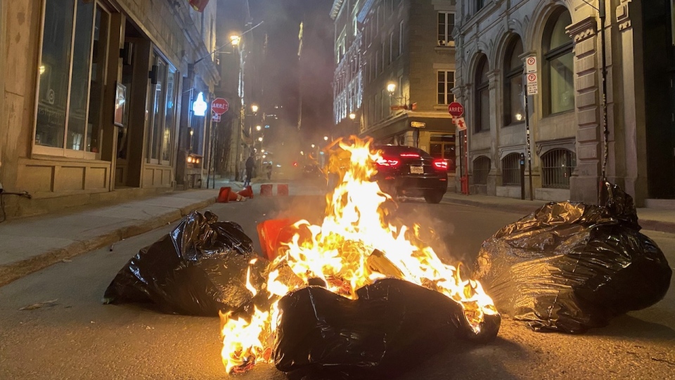 Montreal curfew riot fire