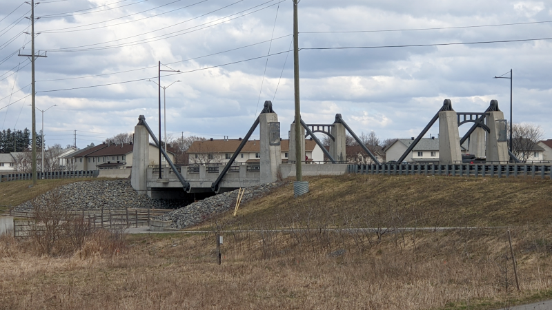 The Hazeldean Road bridge over the Carp River. (Ryan Arden / CTV News Ottawa)