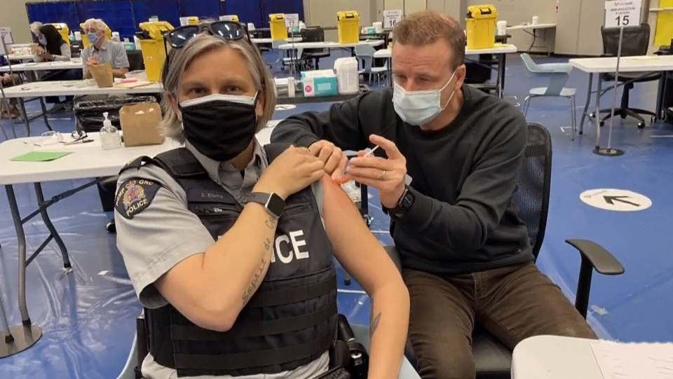 First responders get vaccinated in Surrey