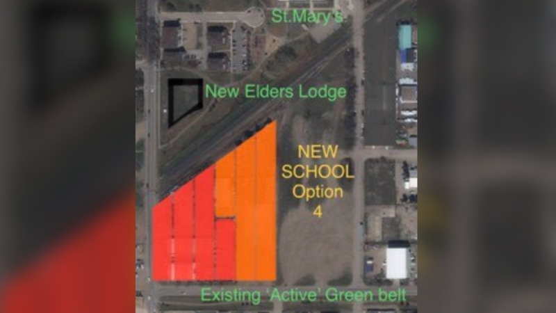 This image shows Adam Pollock's proposed Parcel P site for a new school. (Courtesy Adam Pollock) 