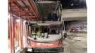 Evidence shows the OC Transpo double-decker bus that crashed at the Westboro Transitway station. 
