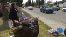 Lawrence Summers celebrated his 94th birthday with a surprise drive-by party. Sunday April 18, 2021 (CTV News Edmonton)