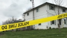 Police have sealed off a home at 105 Church St. in Blenheim Ont., on Thursday, April 22, 2021. (Michelle Maluske / CTV Windsor)