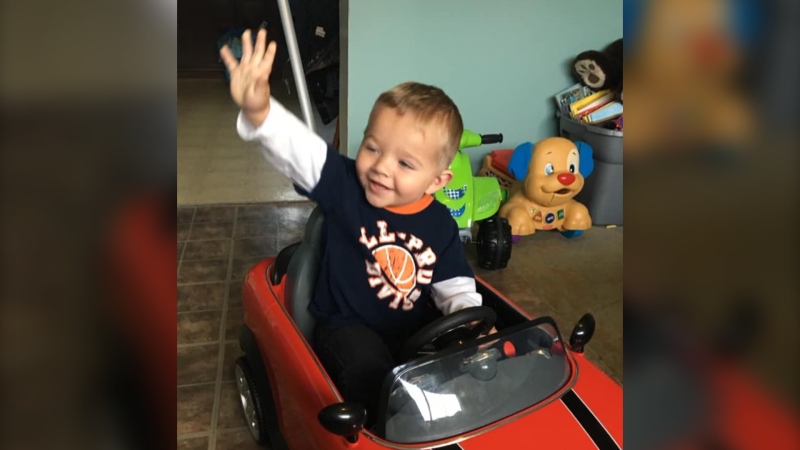 James Taylor, shown riding in a toy car. His loved ones say he loves anything on wheels. (Photo: Facebook/ Kristin McCurdy)