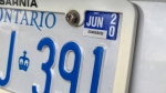 An Ontario licence plate is seen in this undated image.