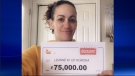 Leanne Mackenzie of Komoka, Ont. won $75,000 playing Instant Cash Word$.(OLG)
