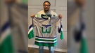 Andrew McKenzie ordered a pair of ear buds but got a hockey jersey, and a sour customer service experience, instead. (Supplied)