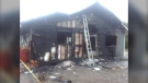 Late night fire caused extensive damage to camp on Turenne Road in French River. April 29/21 (Ontario Provincial Police)