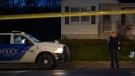 Police cordon off an area outside of a home in Charlottetown on Saturday, May 1, 2021. THE CANADIAN PRESS/John Morris