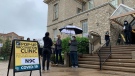 A pop-up COVID-19 vaccination clinic for those 18 and older opened at Mackenzie Hall on Sandwich Street in Windsor, Ont. on Monday, May 3, 2021. (Chris Campbell/CTV Windsor)