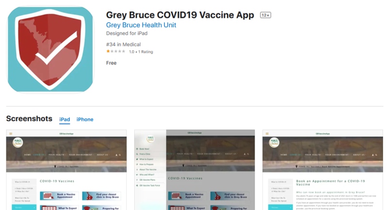Grey Bruce COVID-19 Vaccine App