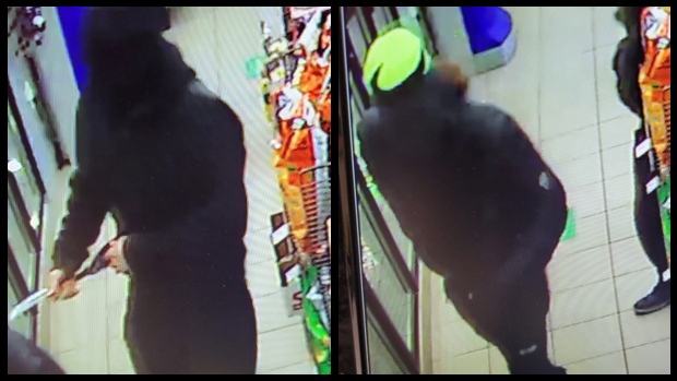  Orillia OPP released images of suspects wanted in connection with an armed robbery at a West Street business on Thurs. May 6, 2021 (OPP) 