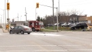A crash in south London, Ont. sent two people to hospital on Friday, May 7, 2021. (Jim Knight / CTV News)