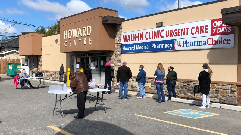 Walk-up COVID-19 vaccination clinic in Windsor, Ont. on May 8, 2021. (Alana Hadadean/CTV Windsor)