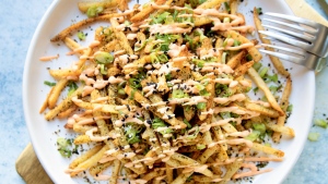Tokyo Street Fries from the book Hot for Food All Day: Easy Recipes to Level Up Your Vegan Meals by Lauren Toyota