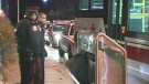 Toronto police investigate after a man was attacked with a knife aboard a TTC bus on Nov. 10, 2009.