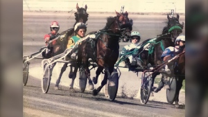 Sammy and dad racing in Charlottetown, 2008. "Man, when he found his legs did he become a race horse," he said. (Photo: Jayson Baxter)