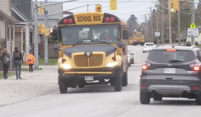 Amber lights are coming to Ontario school buses in time for the start of school in 2022. The provincial government has passed Bill 246, a bill more commonly known as the Safer School Buses Act. (Eric Taschner/CTV News)