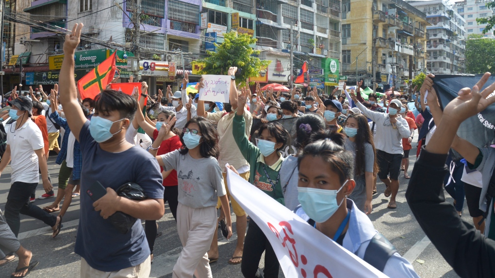 Myanmar demonstrators