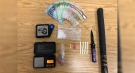 Drugs, cash and weapons seized in St. Thomas, Ont. on Monday, May 10, 2021. (Source: St. Thomas Police Service)
