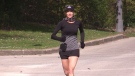 London, Ont. resident Kristen Lewis while running on May 12, 2021. (Brent Lale/CTV London)