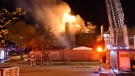 Emergency crews attend the scene of a fire in Rexdale on May 12, 2021.