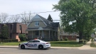 Residence at the corner of Richmond Street and Epworth avenue taped off by police investigating stabbing incident in London, Ont. on Saturday, May 15, 2021. (Jordyn Read/CTV London)
