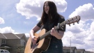 Katya Beresnikow of Renfrew playing a cover of Justin Bieber’s Love Yourself. (Dylan Dyson/CTV News Ottawa)
