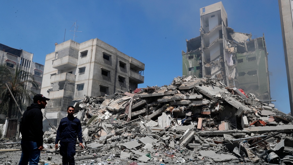 Destroyed building in Gaza City