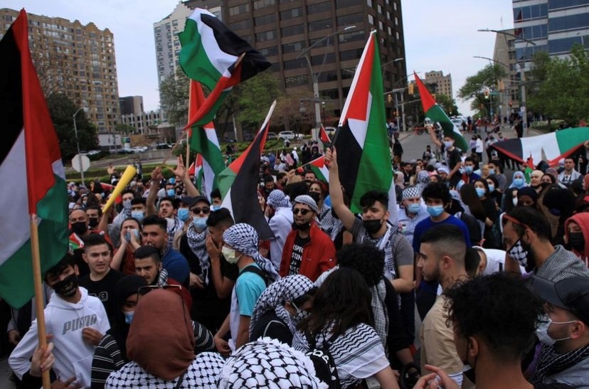 Pro-Palestinians gather to mark Nakba Day