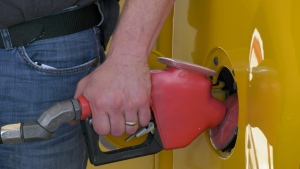 A man fills his vehicle with gasoline in Ottawa. May 17, 2021. (Dave Charbonneau / CTV News Ottawa)