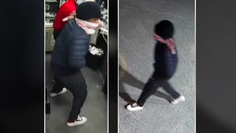 Ottawa police are asking for help identifying this individual, whom they accuse of assaulting a cashier at a Woodroffe Avenue business on March 14, 2021 and stealing money. (Ottawa police handout)
