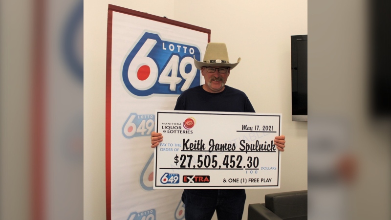 Keith Spulnick, claimed his $27.5 million Lotto 6/49 win on May 17, 2021. He has the largest Lotto 6/49 win in Manitoba's history. (Source: Manitoba Liquor and Lotteries)