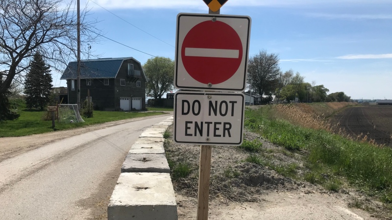 A group of Erie Shore Drive property are seeking damages from the municipality for shoreline costs in Chatham-Kent, Ont. on Monday, May 19, 2021. (Michelle Maluske/CTV Windsor)
