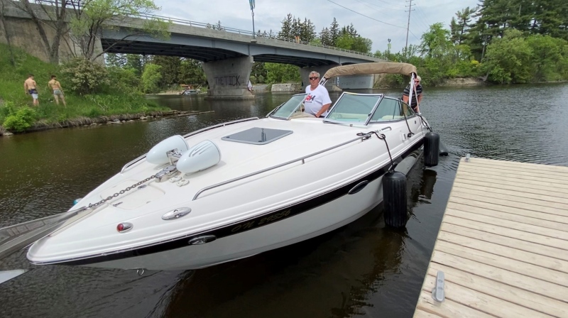 Allan and Judy Graham have launched their boat for the season and plan to cruise the Rideau River. Ottawa, On. May 20, 2020. (Tyler Fleming/CTV News Ottawa)
