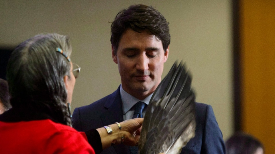 Trudeau smudged at the AFN Special Chiefs Assembly