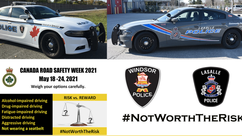 Windsor and LaSalle police conducted a joint  traffic enforcement for Canada Road Safety Week. (courtesy Windsor Police Service)