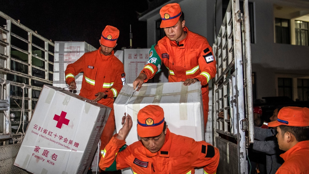  Rescue personnel in China after earthquake