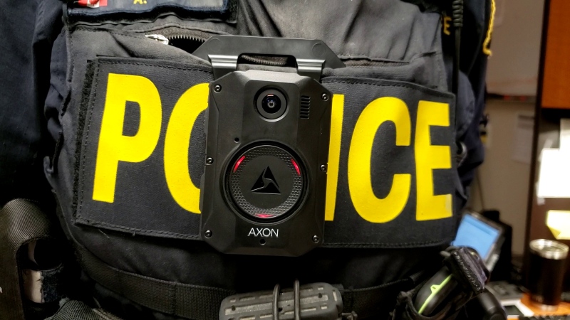 Body-worn camera as it is recording. (courtesy OPP)