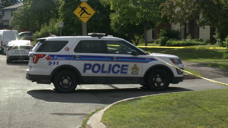Ottawa police continue to investigate the homicide of a 22-year-old man on Palmerston Drive in Gloucester that occurred on Wednesday, May 26, 2021. (Jim O'Grady/CTV News Ottawa) 