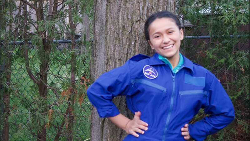 Sofia Mejicano is excited to be participating in the Canadian Space Agency junior astronaut camp (Photo courtesy: Canadian Space Agency)