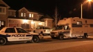 Police are on the scene of a murder in Brampton after a man was found restrained and bleeding inside a home.
