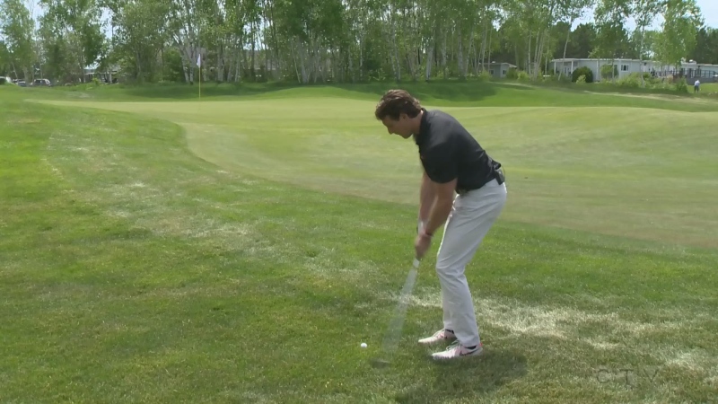 Will hits the links at a Sudbury golf course